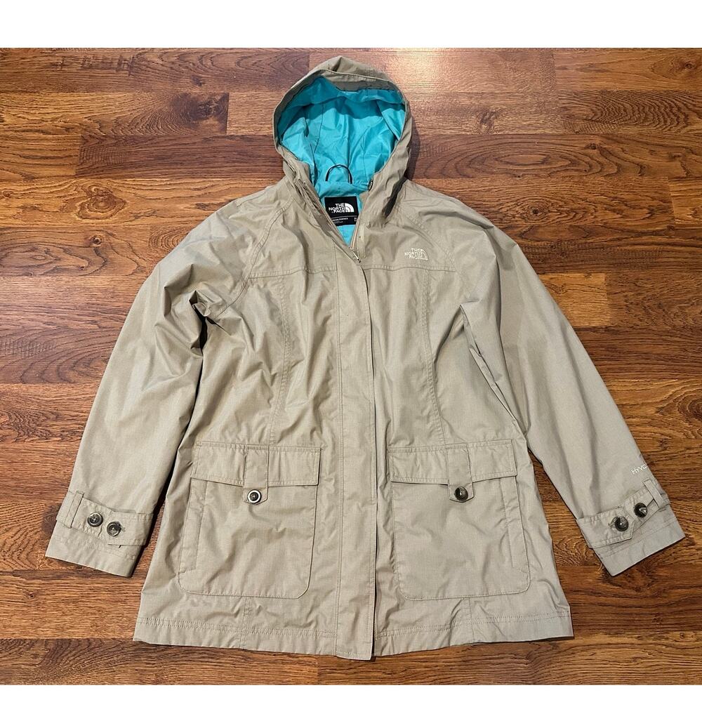 The North Face Carli HyVent Rain Jacket Women’s XL Beige Waterproof Shell - Picture 2 of 15
